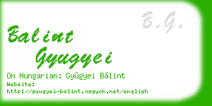 balint gyugyei business card