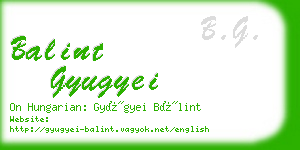 balint gyugyei business card